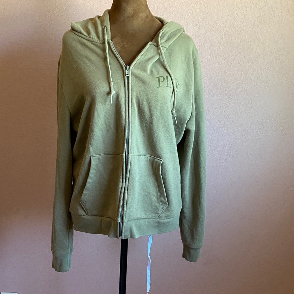 PINK Victoria's Secret Olive Zip-Up Hoodie